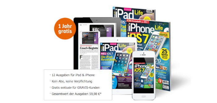 Schnell sein: GRAVIS verschenkt 70.000 Abos von iPhone Life und iPad Life im Wert von 59,98€!