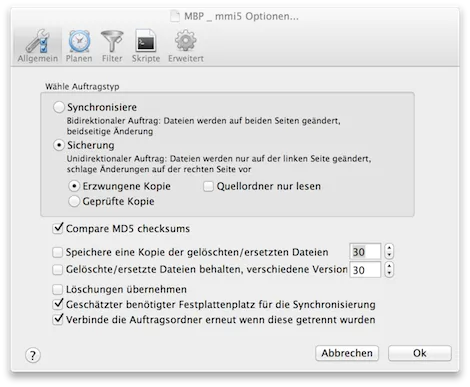 Goodsync Settings