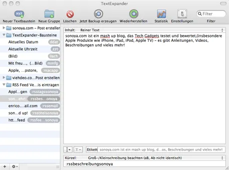 TextExpander Screenshot