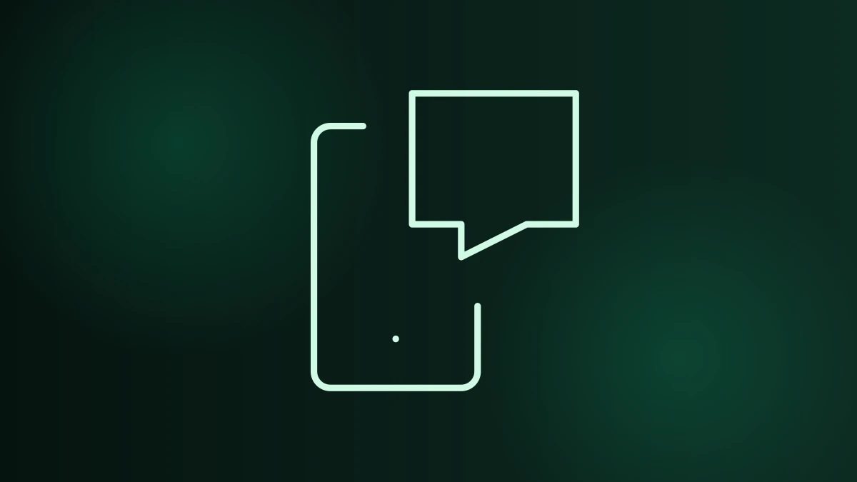 Smartphone-Symbol mit Sprechblase für ein Android-Handy als SMS-Gateway