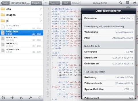 html editor ipad textastic screenshot01