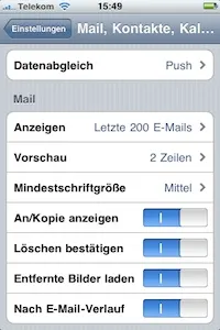 push settings